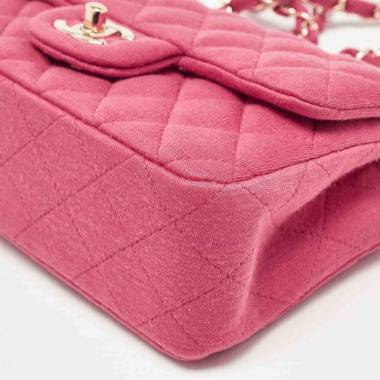 Chanel Pink Quilted Jersey Small Classic Flap Bag