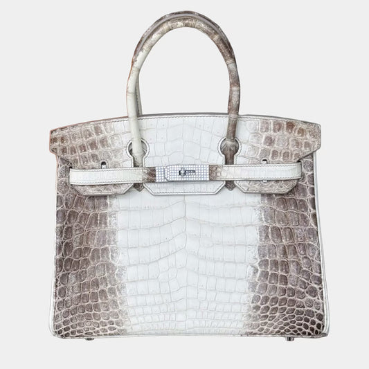 Hermes Birkin 30 Himalaya Niloticus Crocodile Diamond Tote Bag