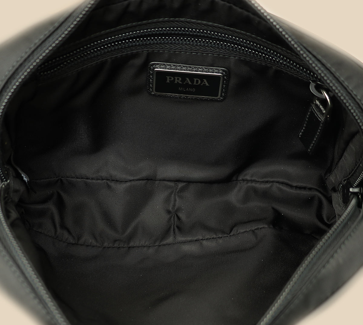 Prada Black Re-Nylon & Saffiano Leather Belt Bag