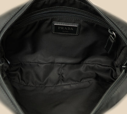 Prada Black Re-Nylon & Saffiano Leather Belt Bag