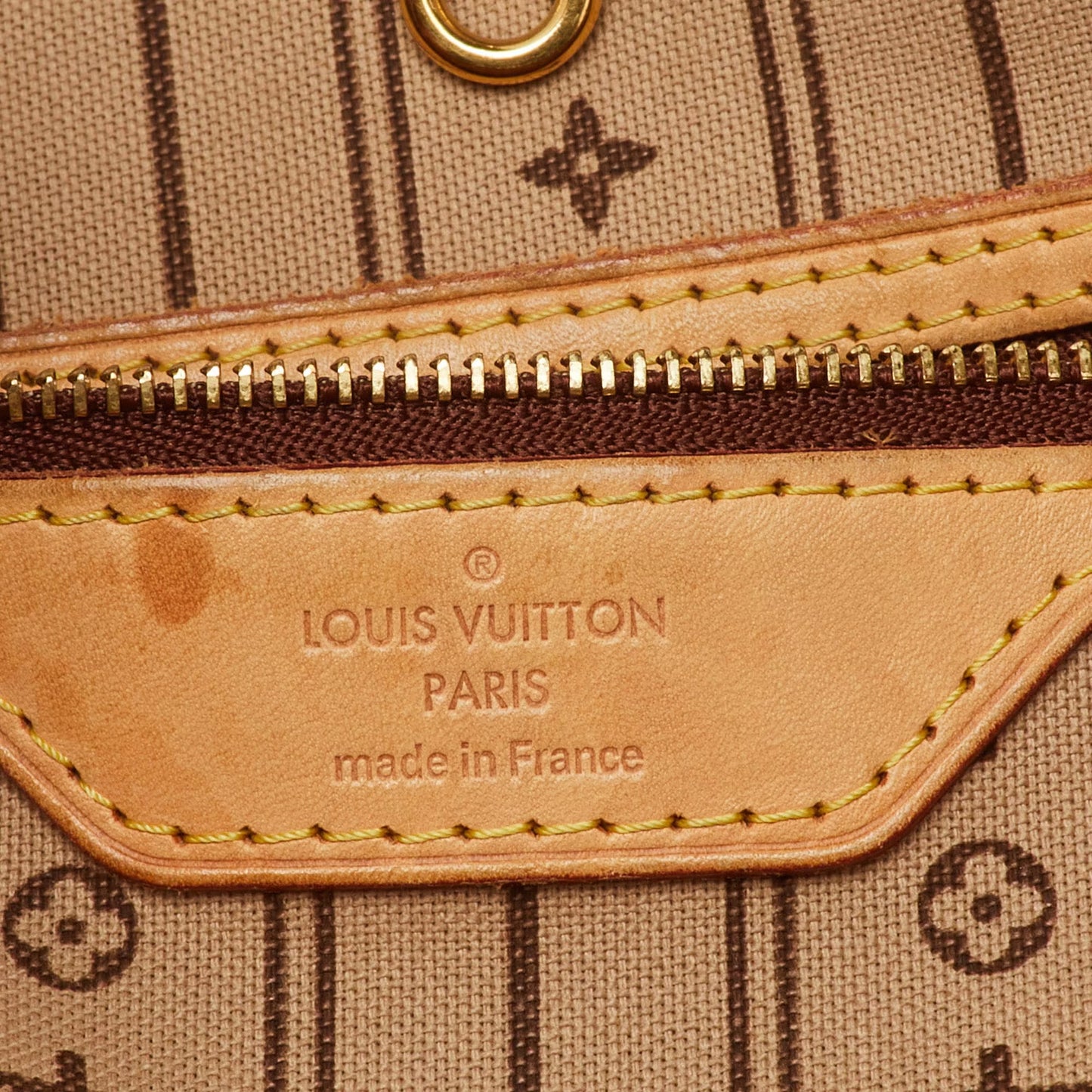 Louis Vuitton Neverfull Brown Coated Canvas and Leather Totes Bag