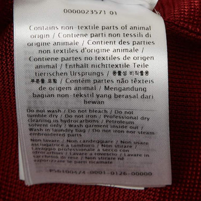 Valentino Red Ostrich Feather Trim Knit V-Neck Sweatshirt – Size S