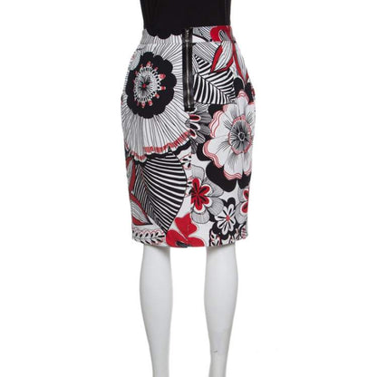 Dolce & Gabbana Multicolor Floral High Waist Cotton Skirt – Size S