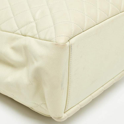 Chanel Cream Quilted Caviar Leather CC Tote