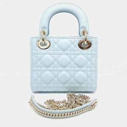 Christian Dior Light Blue Cannage Lady Mini Bag
