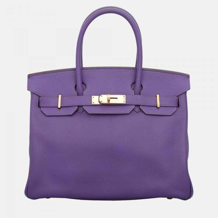 Hermès Birkin 30 Purple Leather with Gold Hardware