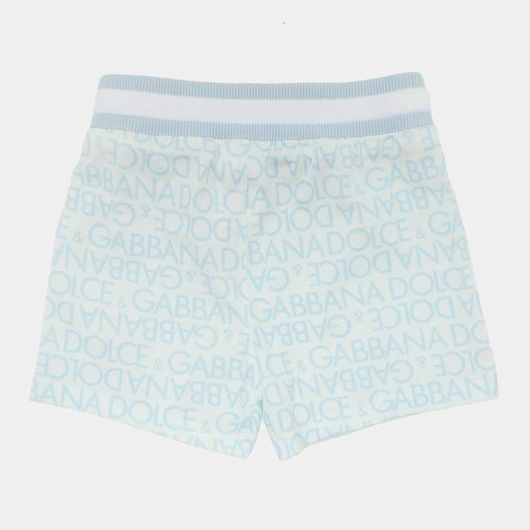 Dolce & Gabbana Baby Logo Knit Shorts – Blue/White (Size 6-9 Months, Brand New)