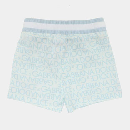 Dolce & Gabbana Baby Logo Knit Shorts – Blue/White (Size 6-9 Months, Brand New)