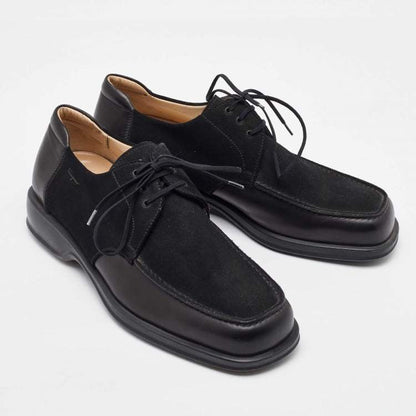 Salvatore Ferragamo Men’s Black Suede & Leather Derby Shoes - Size 41.5 - Brand New