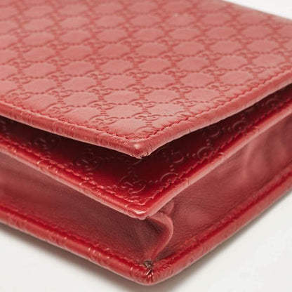 Gucci Red Leather Flap Wallet on Strap