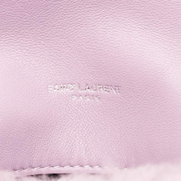 Saint Laurent Loulou Medium Shoulder Bag in Lilac Shearling
