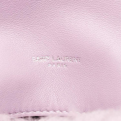 Saint Laurent Loulou Medium Shoulder Bag in Lilac Shearling