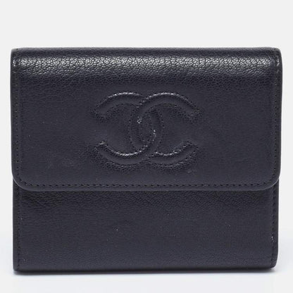 Chanel Black Timeless CC Flap Trifold Wallet – Caviar Leather