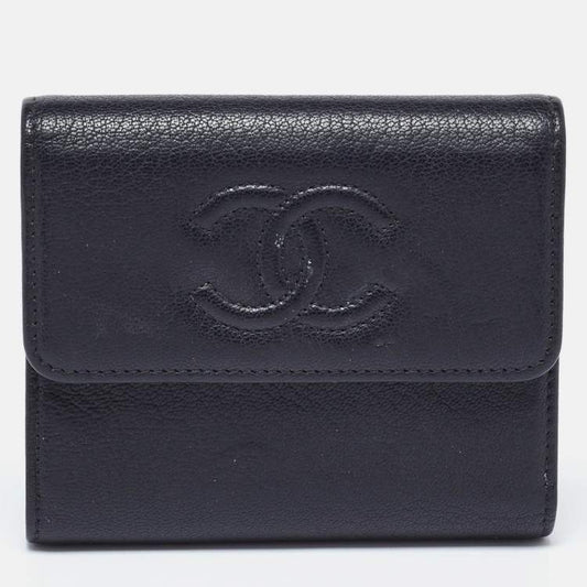 Chanel Black Timeless CC Flap Trifold Wallet – Caviar Leather
