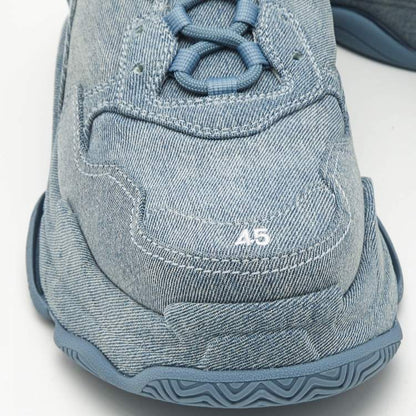 Balenciaga Blue Denim Triple S Mules Size 45