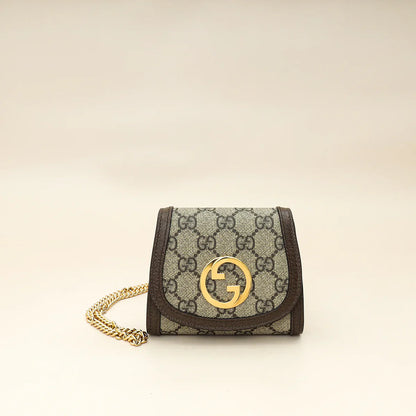 Gucci Ebony GG Guccissima Blondie Medium Chain Wallet