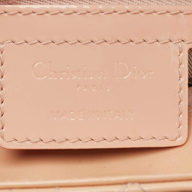 Dior Medium Lady Dior Tote – Peach Patent Cannage Leather
