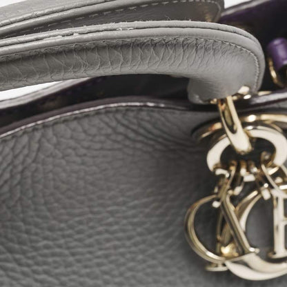 Dior Mini Diorissimo Tote in Grey Leather