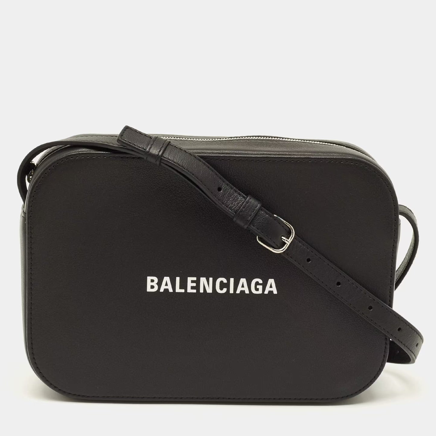 Balenciaga Everyday Small Black Leather Camera Shoulder Bag