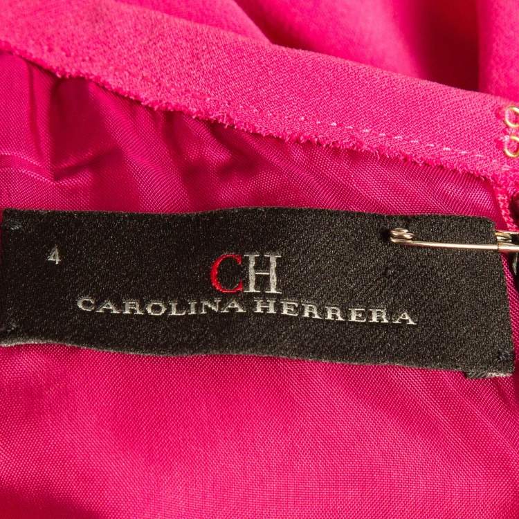 CH Carolina Herrera Pink Crepe Sleeveless Belted Maxi Dress – Size S