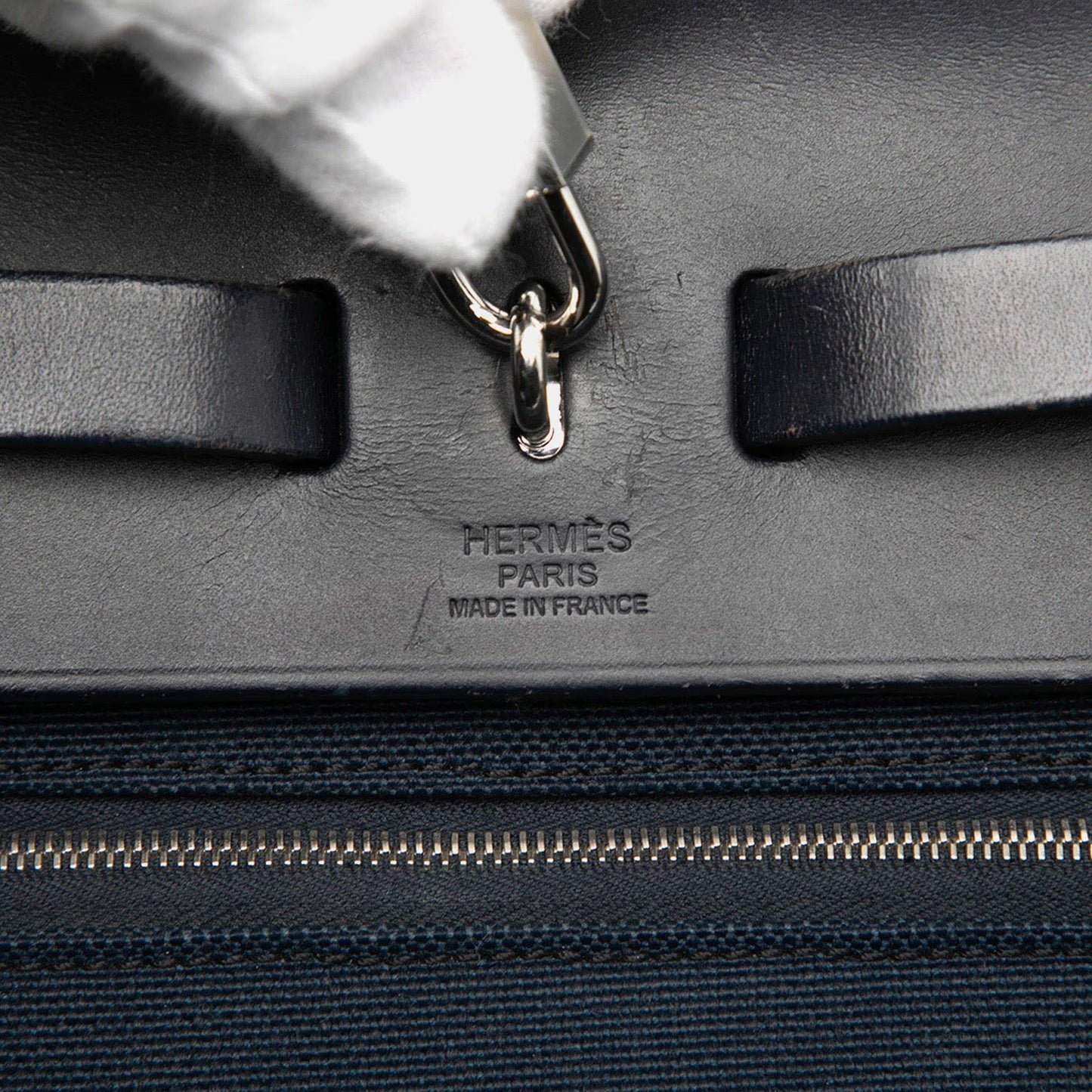 Hermes Black Blue Toile Herbag Zip 31