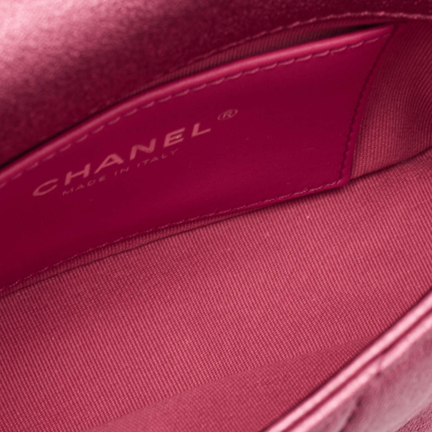 Chanel Mini Flap Bag in Metallic Pink Quilted Leather