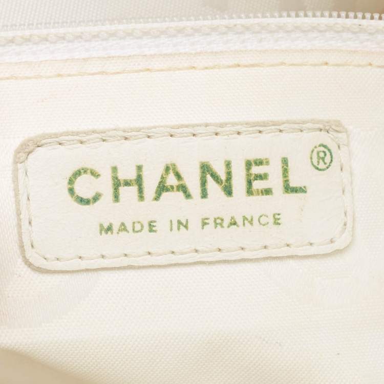 Chanel White Caviar Leather CC Tote