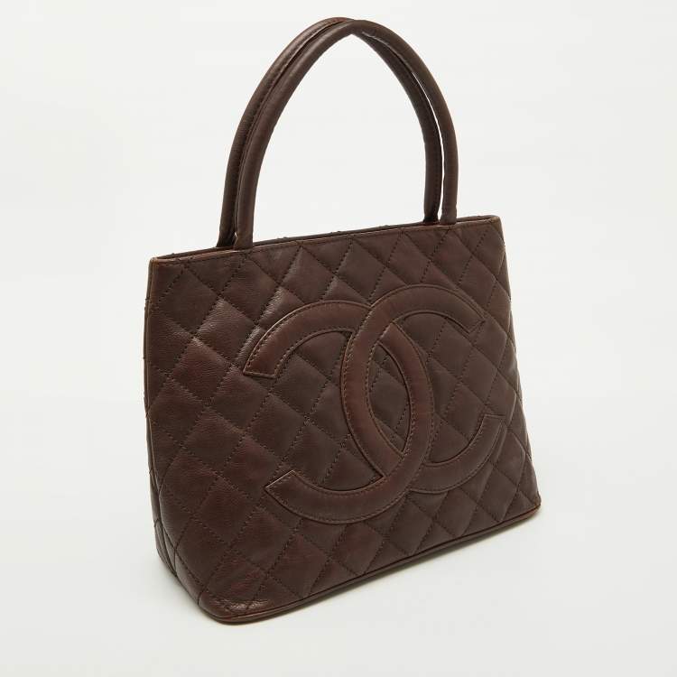 Chanel Dark Brown Quilted Leather CC Bag
