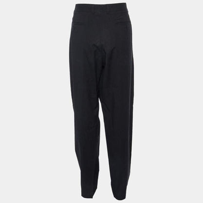 Dolce & Gabbana Black Pinstriped Cotton Tapered Trousers – Size XXL