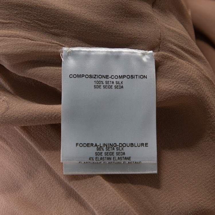 Gucci Pale Pink Silk Crepe Brooch Detail Draped Gown – Size M