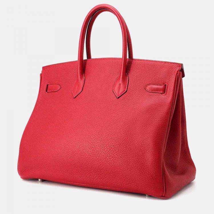 Hermès Birkin 35 Rouge Casaque Taurillon Clémence Bag