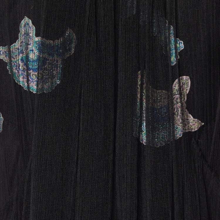 Giorgio Armani Black Tulle Embellished Flared Dress – Size S – Brand New