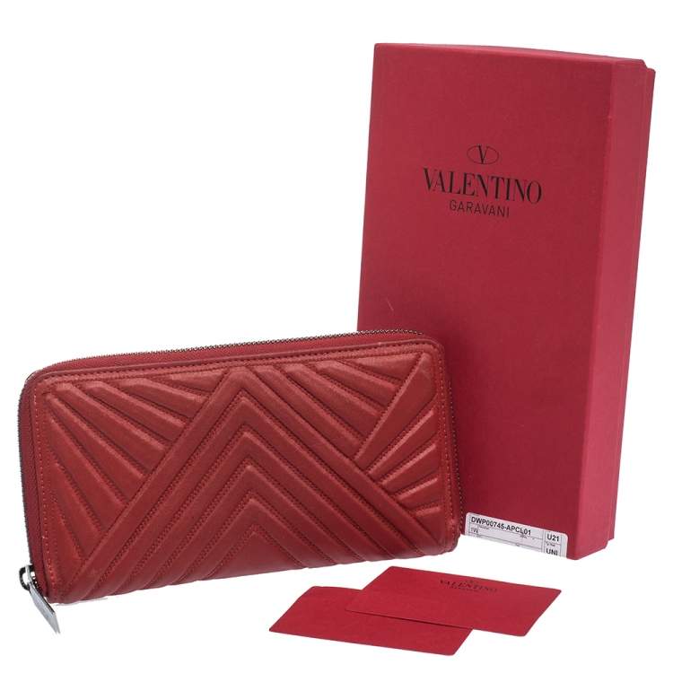 Valentino Red Zip-Around Wallet