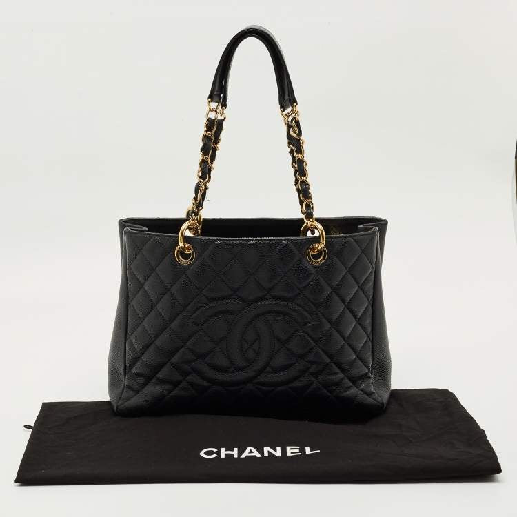Chanel Black Quilted Caviar Leather GST Grand Shopping Tote