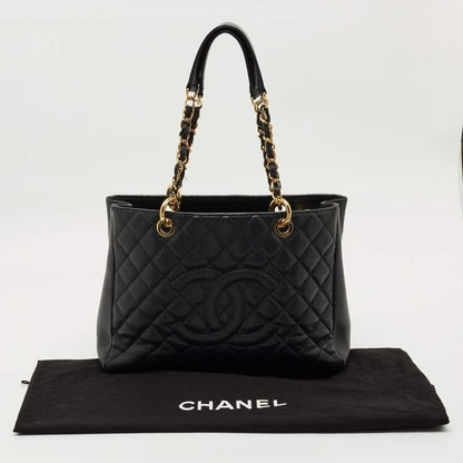 Chanel Black Quilted Caviar Leather GST Grand Shopping Tote