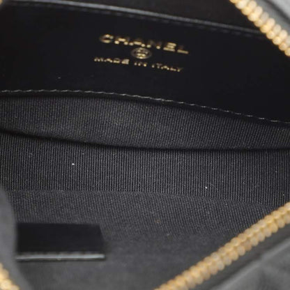 Chanel Mini Round Hobo in Black Quilted Caviar Leather