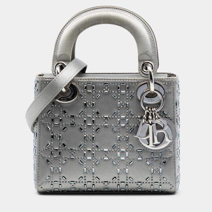 Mini Satin Cannage Strass Crystal Embellished Lady Dior