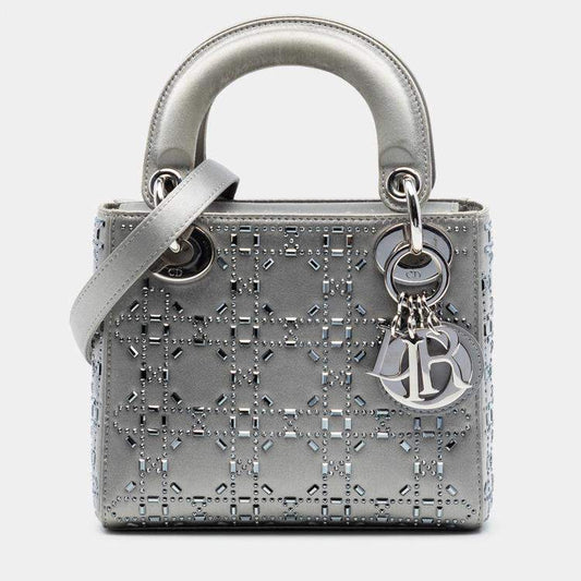 Mini Satin Cannage Strass Crystal Embellished Lady Dior