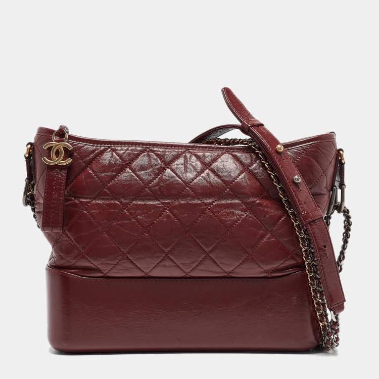 Chanel Red Quilted Leather Medium Gabrielle Hobo