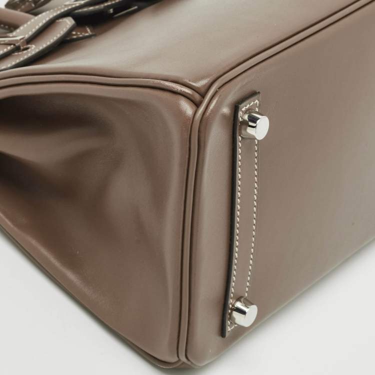 Hermès Birkin 25 Etoupe Tadelakt Leather Bag