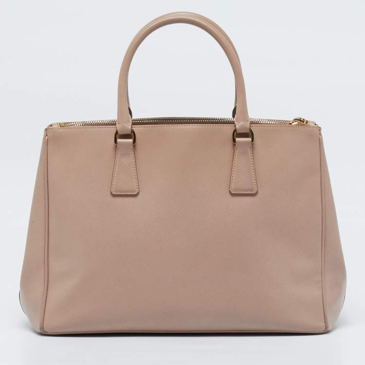 Prada Dusty Pink Saffiano Leather Medium Double Zip Tote