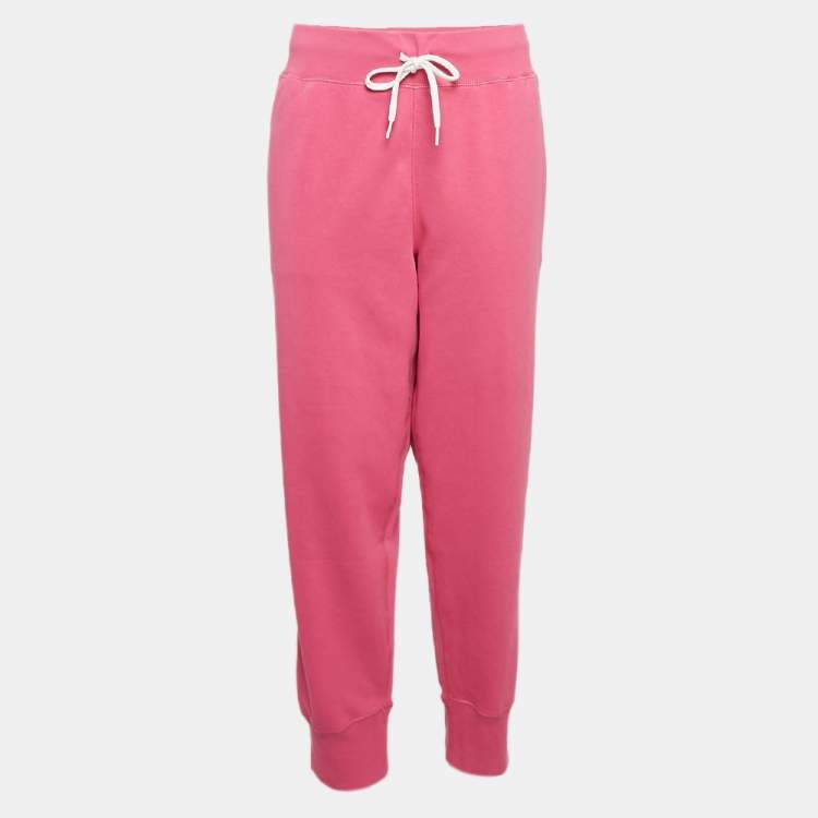Polo Ralph Lauren Pink Logo Embroidered Knit Trackpants – Size XL Brand New