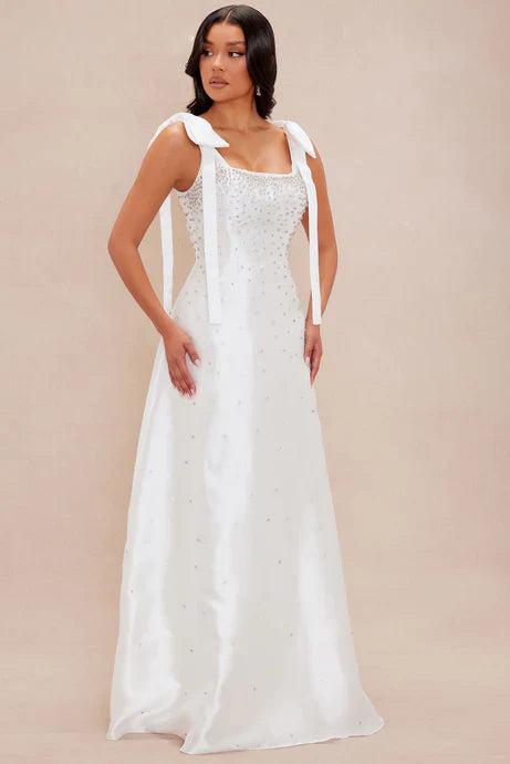 Dana Embellished Satin Wedding Dress – Pre-Order