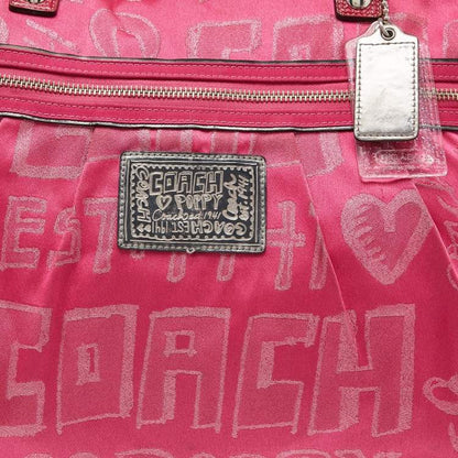 Coach Pink Canvas & Patent Leather Poppy Glam Tote