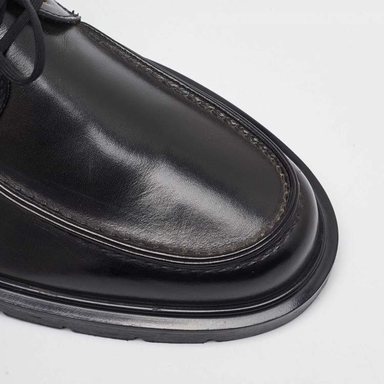 Salvatore Ferragamo Black Leather Derby Shoes – Men’s Size 41.5 - Brand New