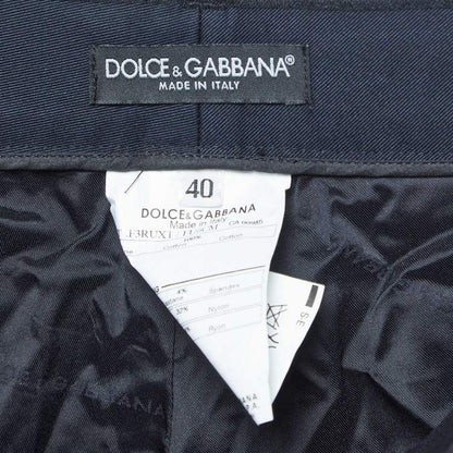Dolce & Gabbana Navy Blue Gabardine Cropped Trousers – Size S