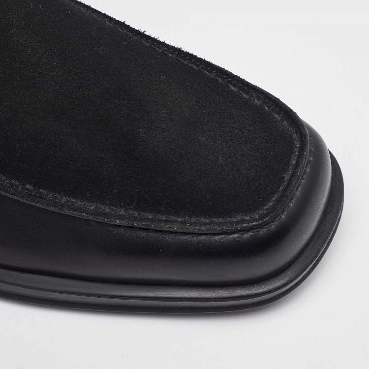 Salvatore Ferragamo Men’s Black Suede & Leather Derby Shoes - Size 41.5 - Brand New