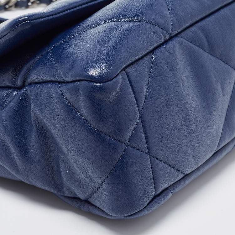 Chanel Blue Quilted Leather Medium 19