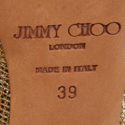 Jimmy Choo Gold Lurex Nova Slingback Heels Size 39