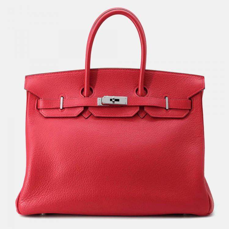 Hermès Birkin 35 Rouge Casaque Taurillon Clémence Bag
